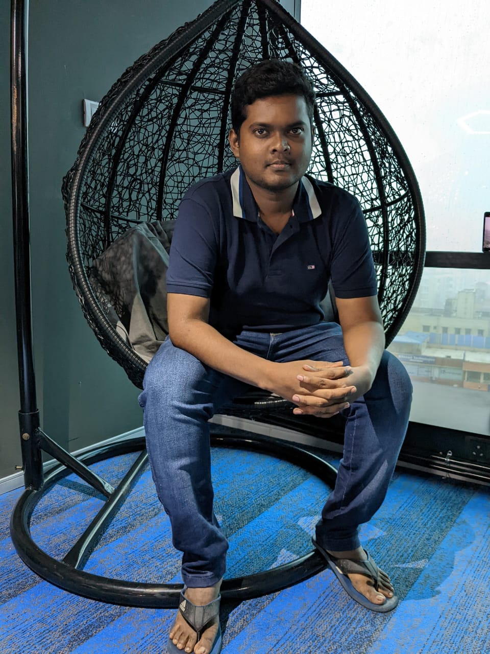 Jevon Max at the Zenblizz workspace in Chennai, India